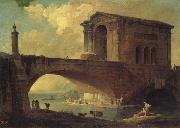 ROBERT, Hubert Landscape with Stone Bridge painting